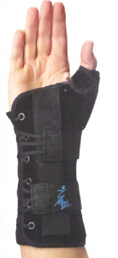 Handgelenksbandage mit Metallschiene und Daumeneinschluß